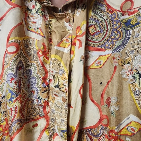 Vintage Details Sportswear Womens Silk Blend Zip Up Bomber Jacket 1X Flawed - Picture 3 of 9